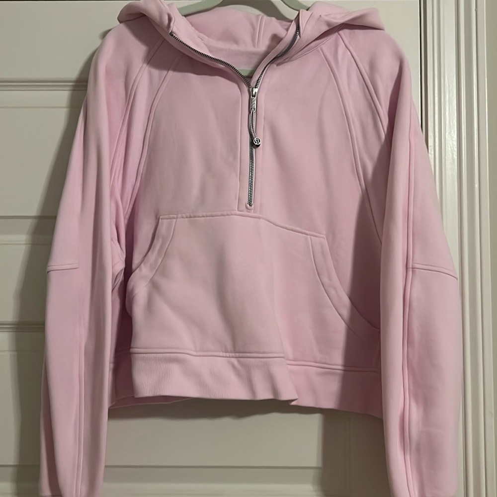 Lululemon 1/2 Half Zip Scuba Hoodie in Meadowsweet Pink